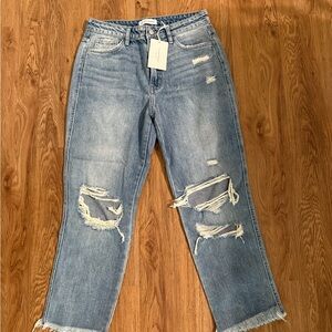 Flying Monkey Light Blue Distressed Boyfriend Jeans